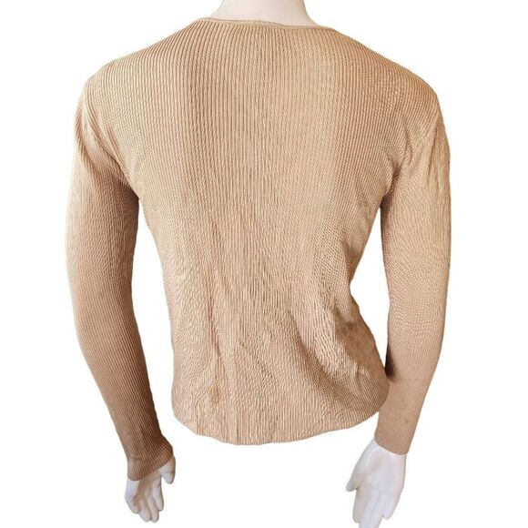Laundry by Shelli Segal Tan Ribbed Cardigan (M) - Picture 4 of 7